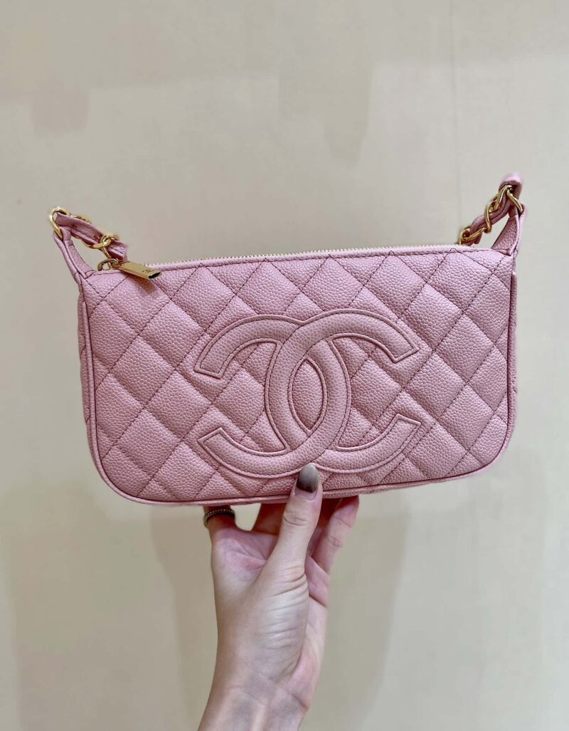 CHANEL Jennie同款火爆中古腋下包 A50920粉色