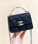 CHANEL 2022cc 春夏系列 珐琅手柄小挎包 AP2758黑色