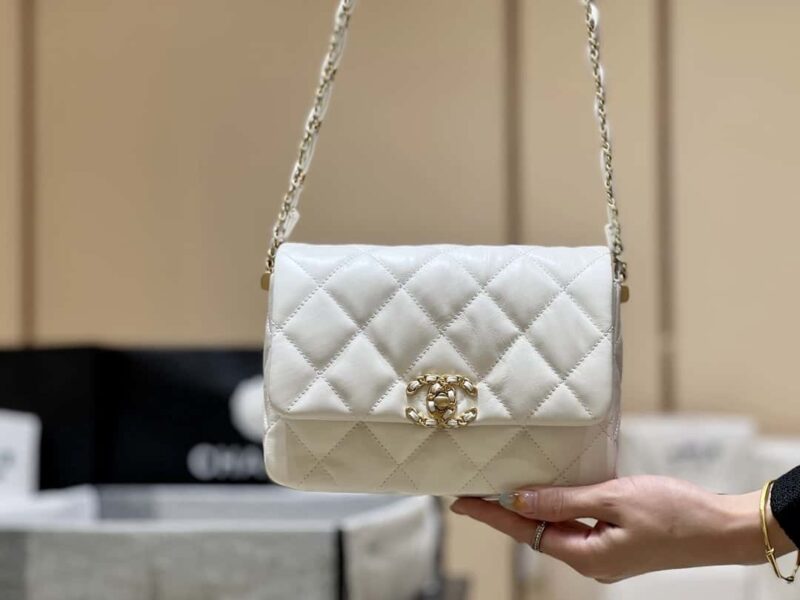 CHANEL 23K 秋冬系列 19复古豆腐包 AS4423白色 - Image 2