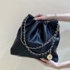 wsxc1699973122901_0.jpg CHANEL 黑色鱼子酱皮配枪色五金 23k垃圾袋 AS3261