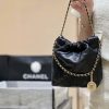 CHANEL 黑色鱼子酱皮配枪色五金 23k垃圾袋 MiniAS3980
