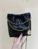 CHANEL 黑色鱼子酱皮配枪色五金 23k垃圾袋 MiniAS3980
