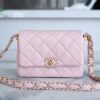 CHANEL 23k 秋冬系列19 宽肩带口盖包 AS4423粉色