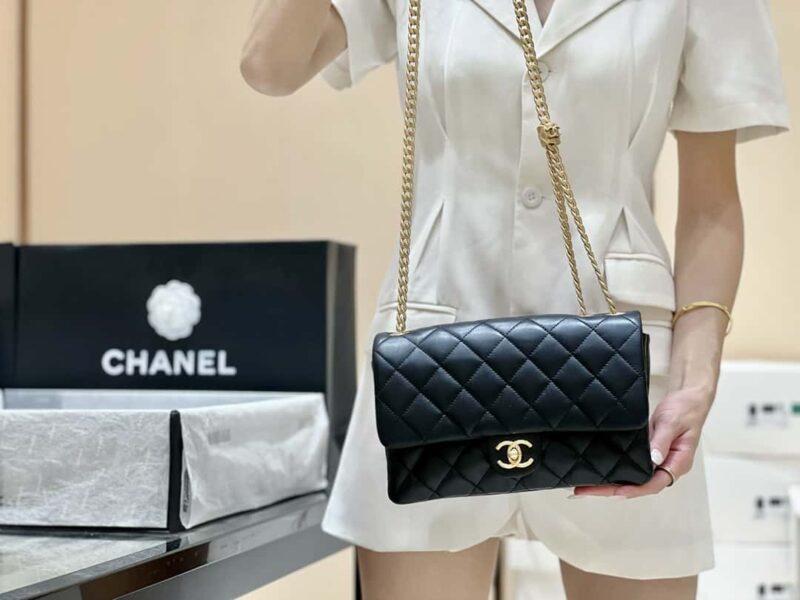 CHANEL 22k 秋冬高级成衣系列小金柱调节包 AS3609 - Image 2