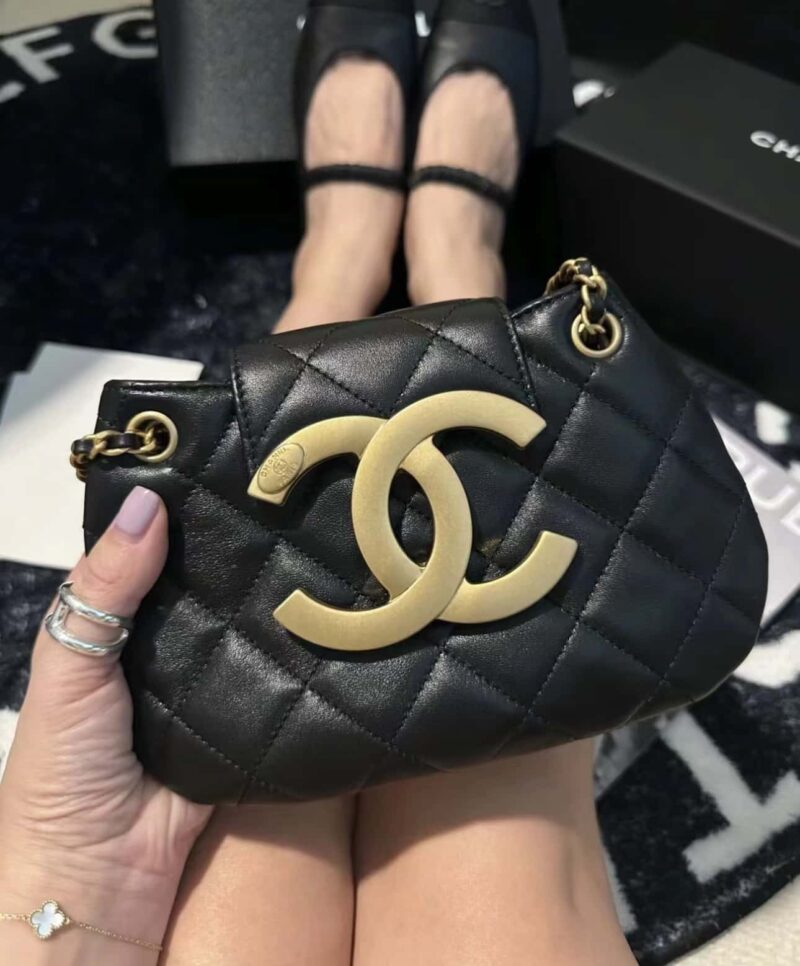 CHANEL 24C 早春度假系列 大双C复古邮差包 AS4609黑色 - Image 2