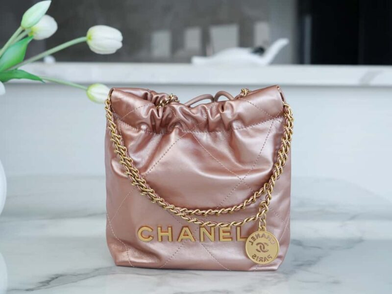 CHANEL 23s春夏新款22Mini bag 原产皮 AS3980玫瑰金