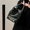 CHANEL 23s春夏新款22Mini bag 原产皮 AS3980黑色/银扣