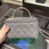 CHANEL 23K秋冬新款“小双C”手柄长盒子 AP3593灰色
