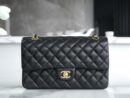 CHANEL 𝗖𝗙 𝗖𝗹𝗮𝘀𝘀𝗶𝗰 𝗙𝗹𝗮𝗽中号经典口盖包 黑羊金⚜️正品皮 A01112