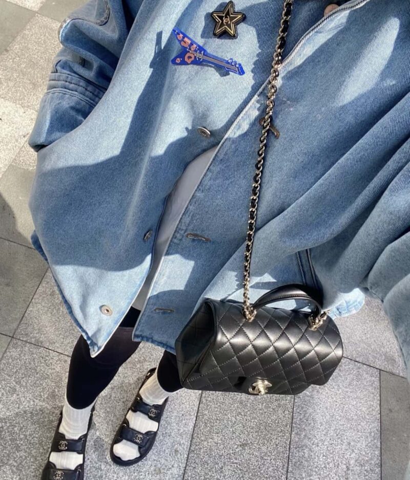 CHANEL 23P 手柄款cfmini 黑🖤AS2431 - Image 2