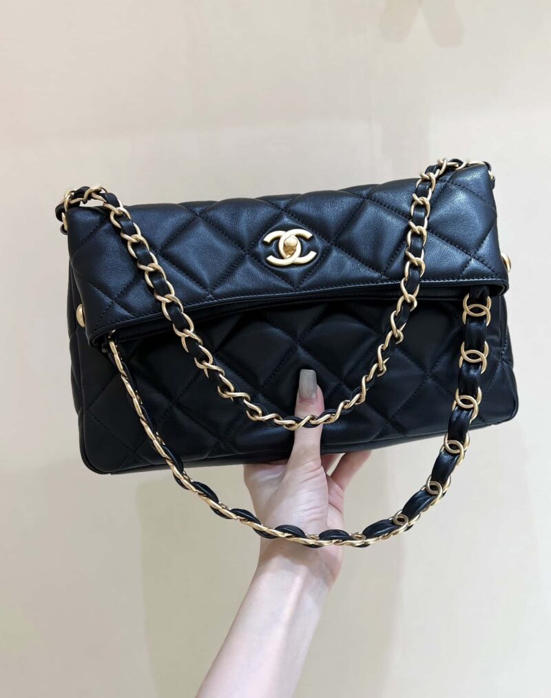 CHANEL 24p maxi hobo黑色AS4754