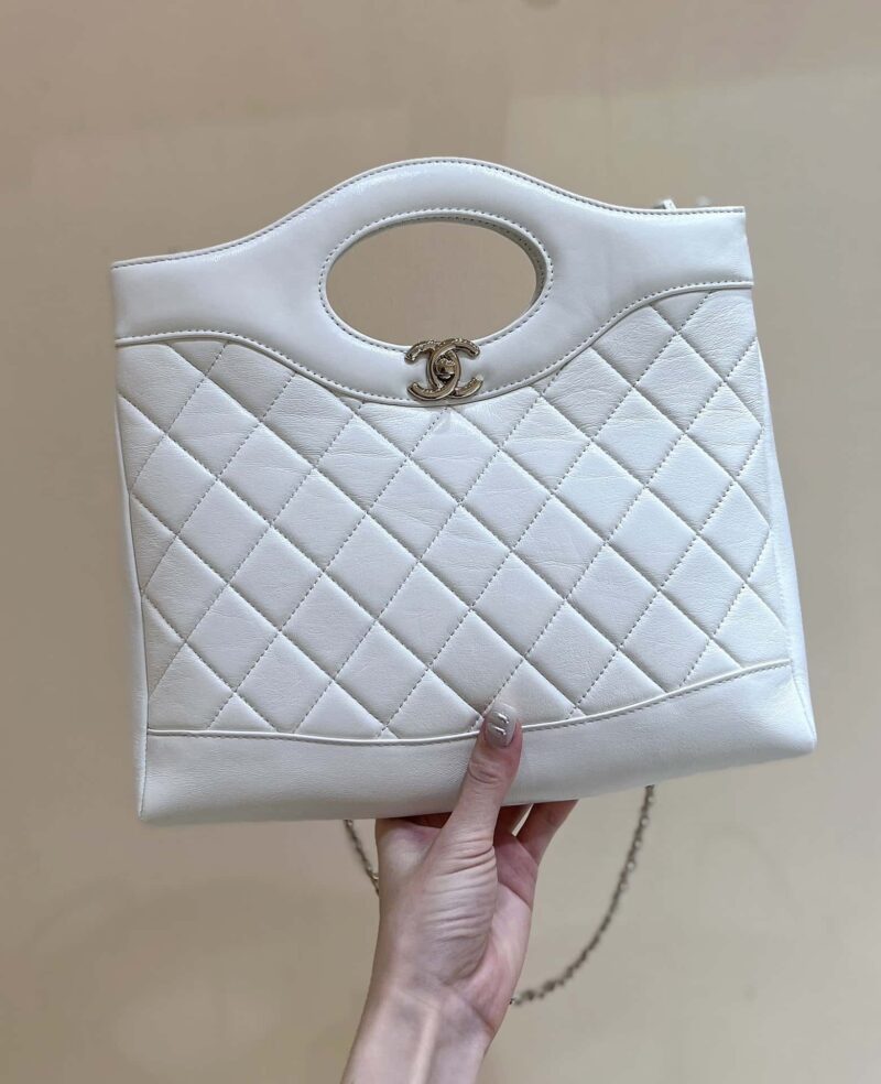 CHANEL 24S 新小号31bag油蜡羊皮 AS4853白色