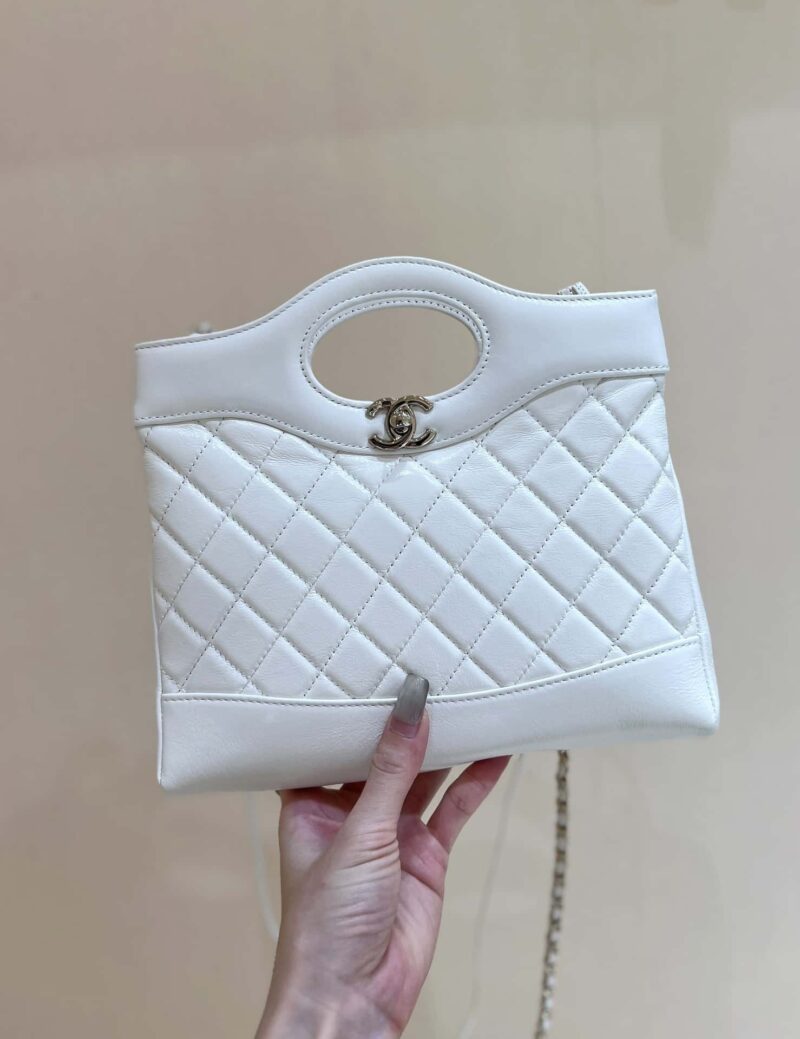 CHANEL 24S mini 31bag油蜡羊皮 AS4133白色