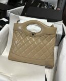 CHANEL 24S mini 31bag油蜡羊皮 AS4133奶茶色