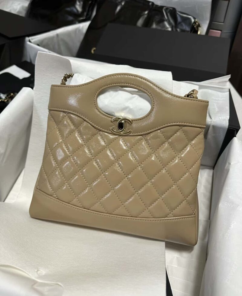 CHANEL 24S mini 31bag油蜡羊皮 AS4133奶茶色 - Image 2