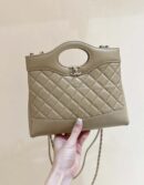 CHANEL 24S mini 31bag油蜡羊皮 AS4133奶茶色