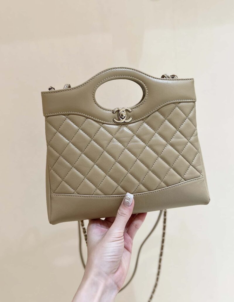 CHANEL 24S mini 31bag油蜡羊皮 AS4133奶茶色