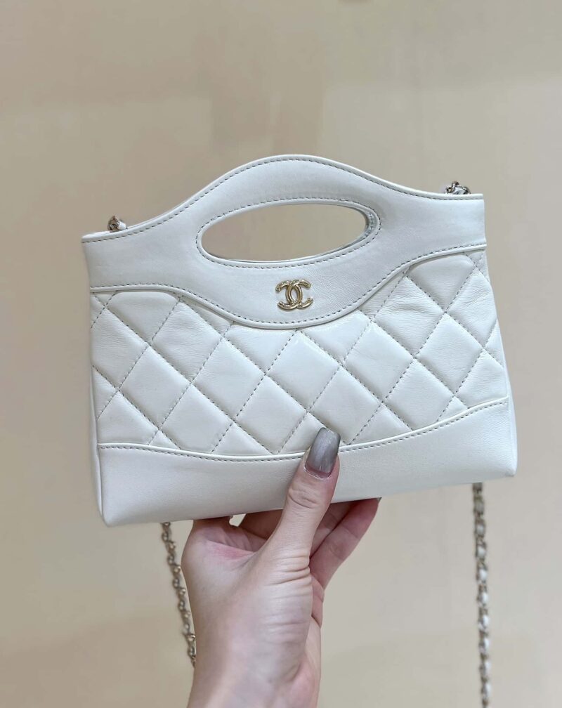 CHANEL 24S 31bag nano 油蜡羊皮 AP3656白色