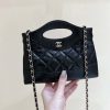 CHANEL 24S 31bag nano 油蜡羊皮 AP3656黑色