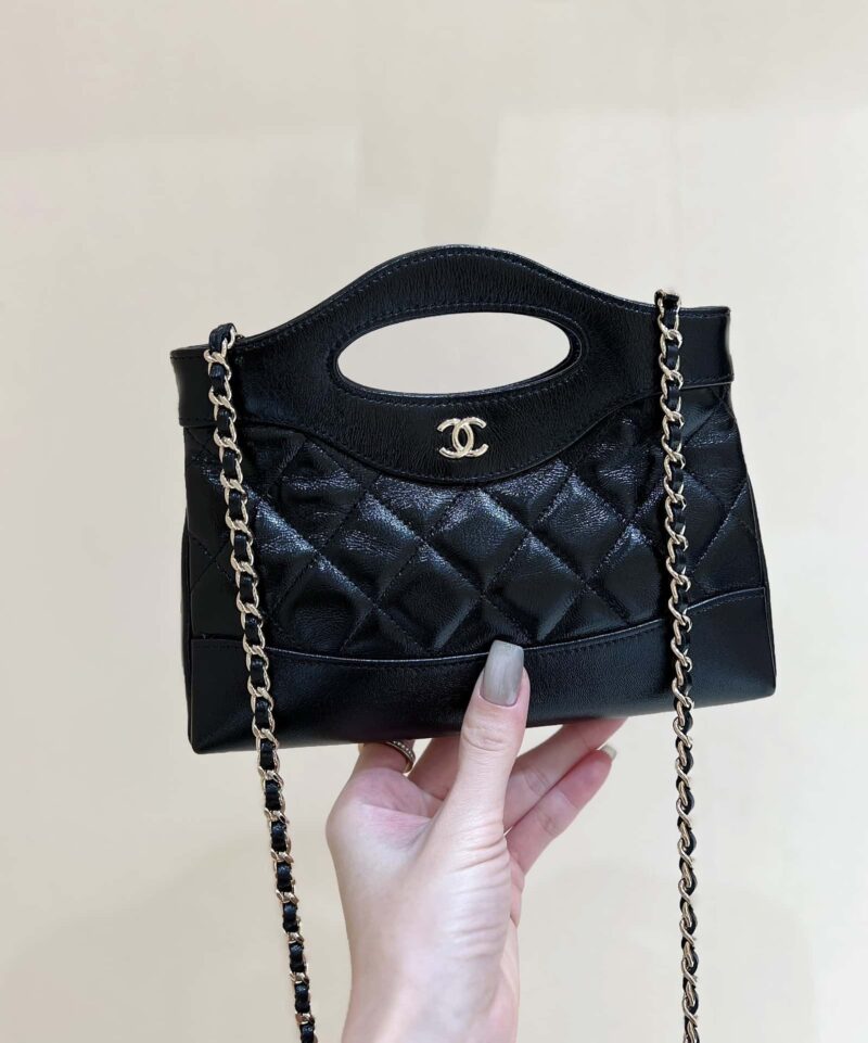 CHANEL 24S 31bag nano 油蜡羊皮 AP3656黑色