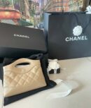 CHANEL 24S 31bag nano 油蜡羊皮 AP3656奶茶色