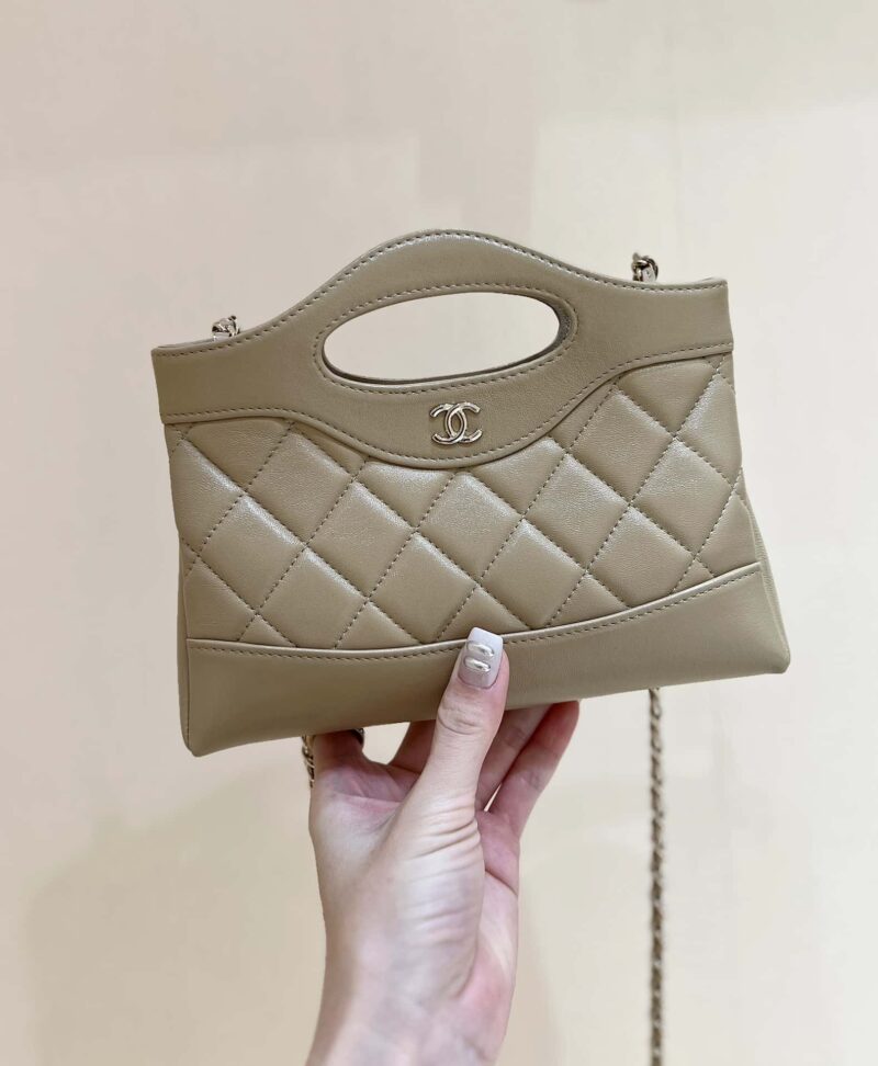 CHANEL 24S 31bag nano 油蜡羊皮 AP3656奶茶色