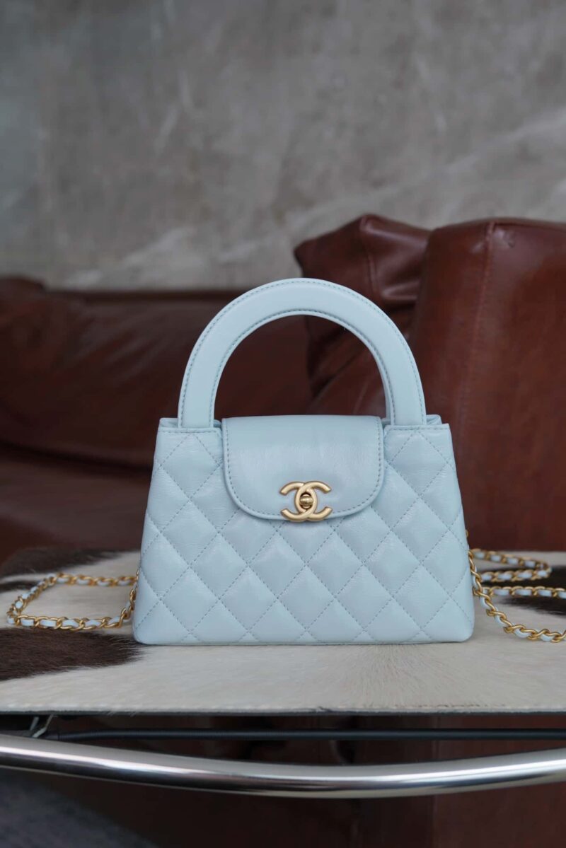 CHANEL 24S 新色 Kelly手柄包 大号 冰川蓝 AS4416