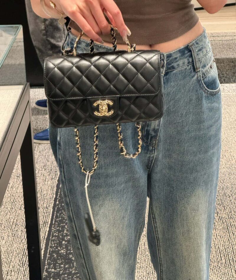 CHANEL 𝟮𝟰𝗔新款CF Mini 麦穗手柄款🌾AS4924 - Image 2