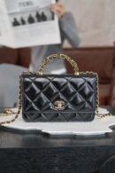 CHANEL 𝟐𝟒𝐛 Flap新型粗链手柄 Woc 黑色➿AP4166 B17675 94305