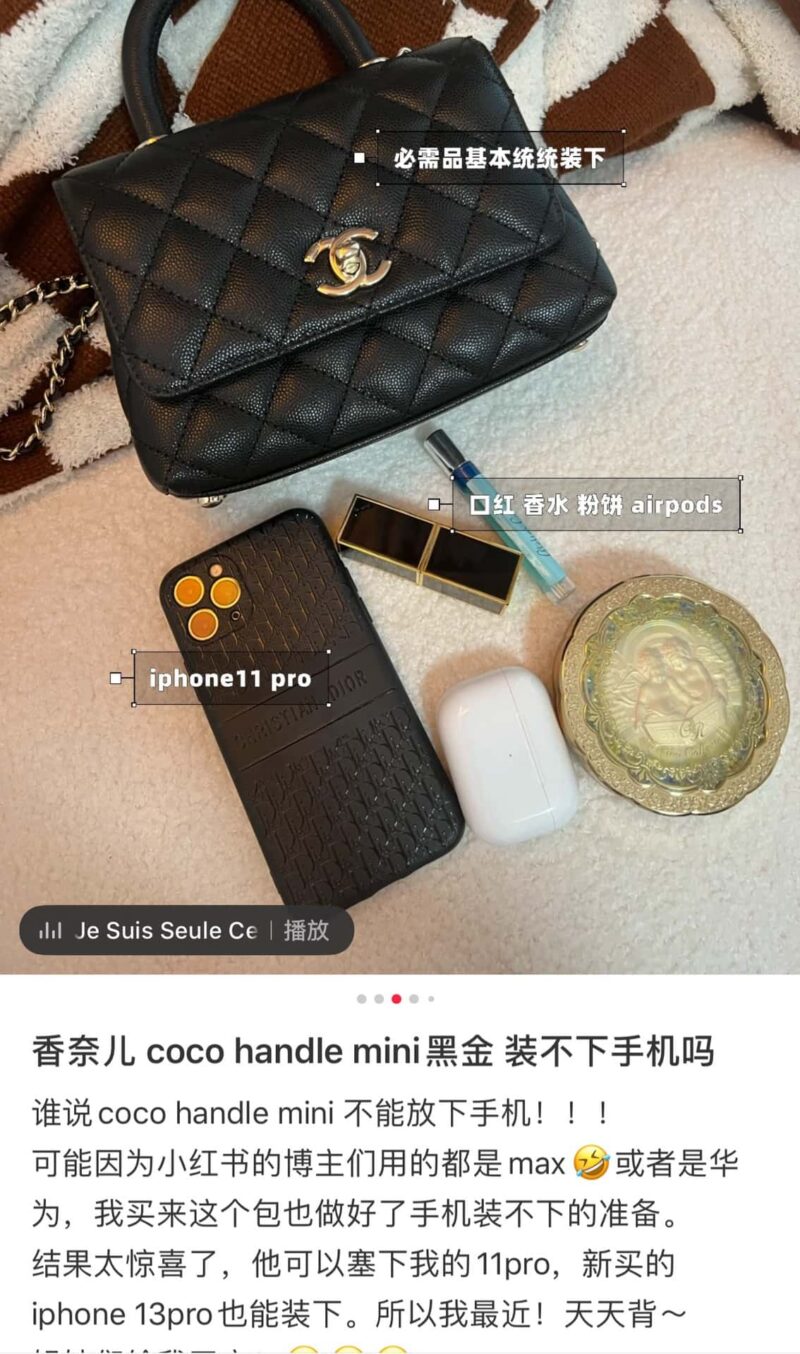CHANEL 春夏新品 𝗠𝗶𝗡𝗶 𝗖𝗼𝗖𝗼 𝗛𝗮𝗻𝗱𝗹𝗲 黑金 AS2215 - Image 2