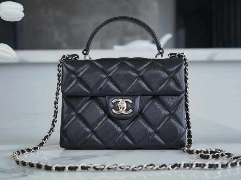 CHANEL 24p 手柄kelly盒子 黑色小号 AS4711