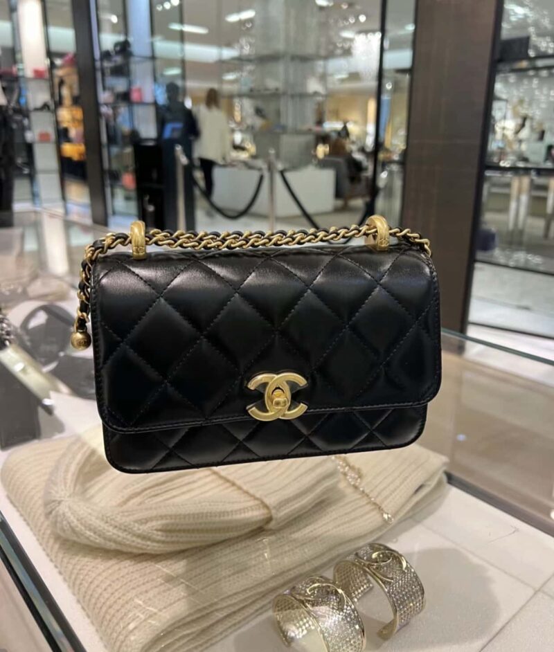 𝐂𝐇𝐀𝐍𝐄𝐋 𝟐𝟒𝐜 双金球𝗰𝗳 𝗺𝗶𝗻𝗶 𝟏𝟗𝐜𝐦 黑色🖤AS2615 - Image 2