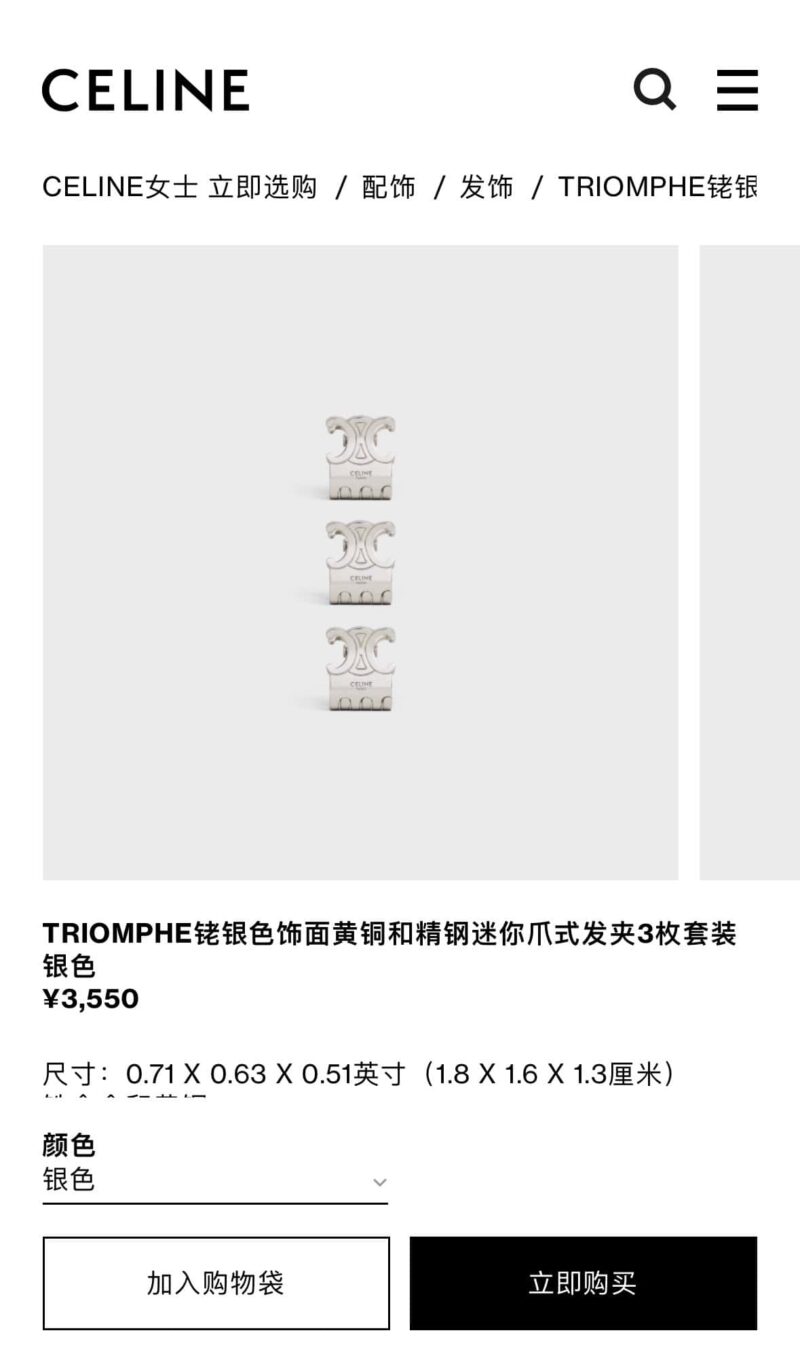 Celine赛琳凯旋门发夹发卡套装 - Image 9