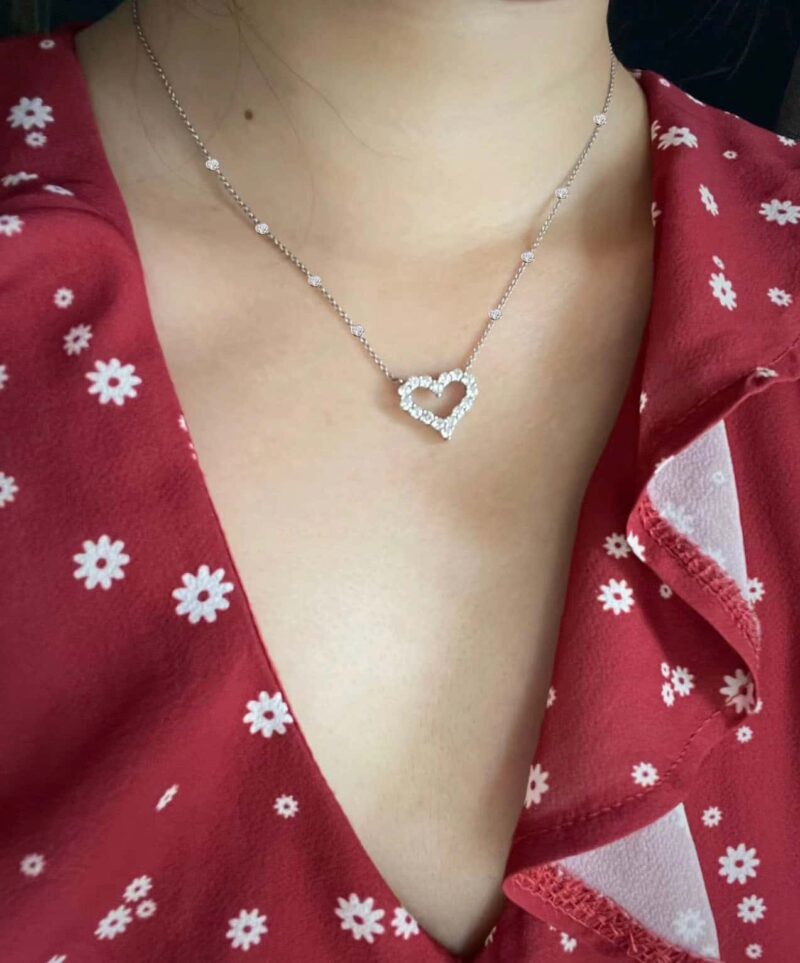 ☑️TIFFANY&Co.蒂芙尼满钻桃心爱心项链 - Image 3