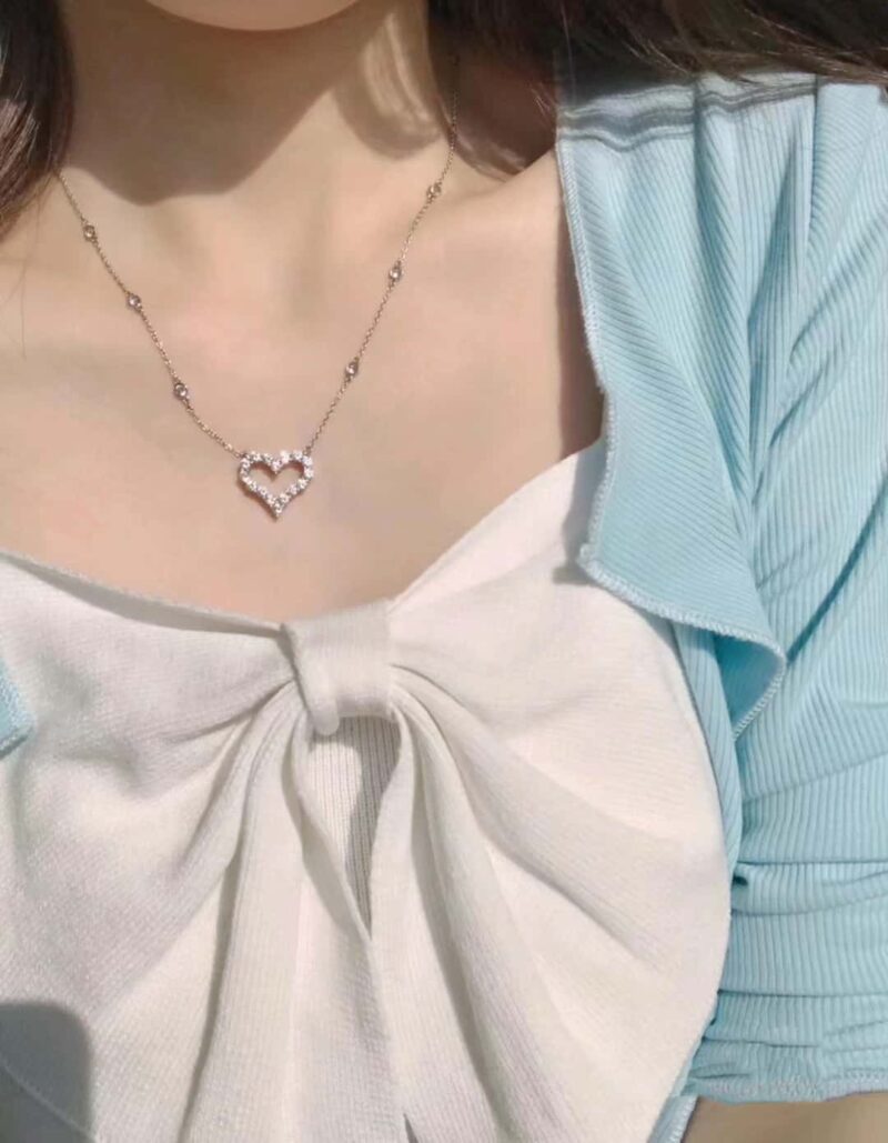 ☑️TIFFANY&Co.蒂芙尼满钻桃心爱心项链 - Image 4