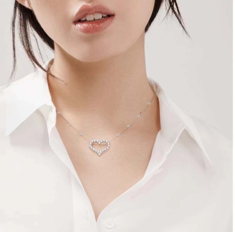 ☑️TIFFANY&Co.蒂芙尼满钻桃心爱心项链 - Image 6