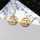 ☑️DIOR迪奥金色圆形CD耳钉耳环