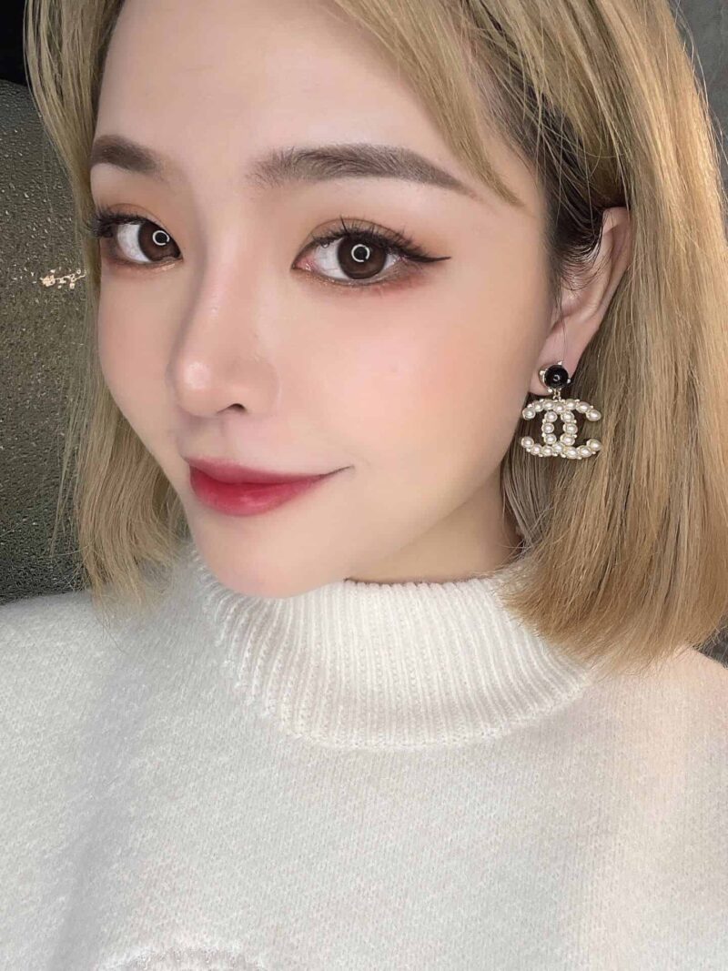 CHANEL香奈儿双c珍珠耳钉耳环 - Image 2