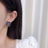 ☀️☑️ 香奈儿c1双c牛仔方形耳钉耳环 ☀️