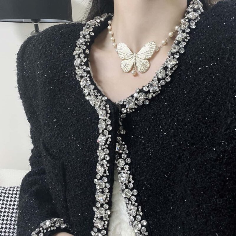 ☑️DIOR迪奥金色蝴蝶珍珠CD项链 - Image 7
