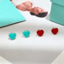 ☀Tiffany&Co.蒂芙尼LOVE系列红色蓝色爱心桃心耳钉 ☀