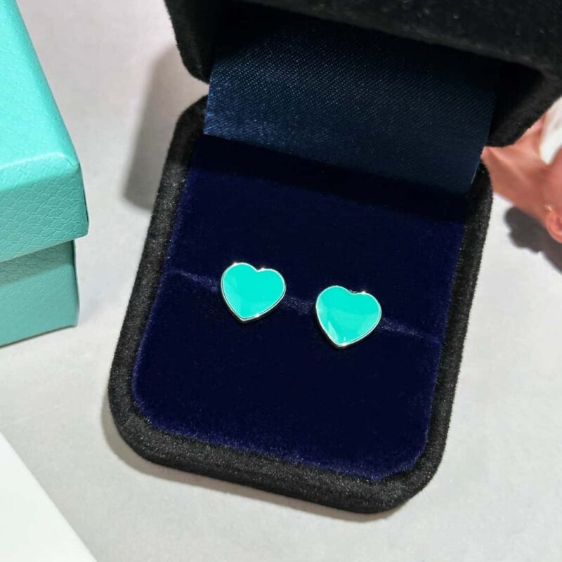 ☀Tiffany&Co.蒂芙尼LOVE系列红色蓝色爱心桃心耳钉 ☀ - Image 4