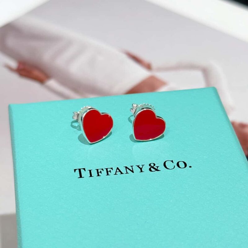 ☀Tiffany&Co.蒂芙尼LOVE系列红色蓝色爱心桃心耳钉 ☀ - Image 9