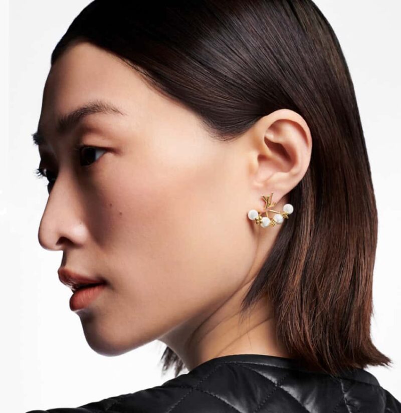 M01258 ☀Louis Vuitton 路易威登MINIGRAM PEARLS 耳钉耳环 ☀ - Image 4