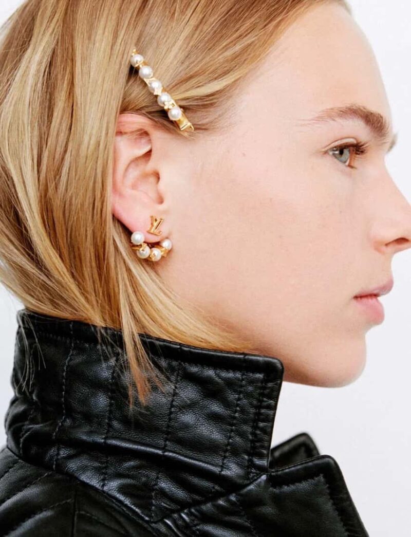M01258 ☀Louis Vuitton 路易威登MINIGRAM PEARLS 耳钉耳环 ☀ - Image 5