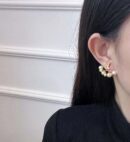 M01258 ☀Louis Vuitton 路易威登MINIGRAM PEARLS 耳钉耳环 ☀