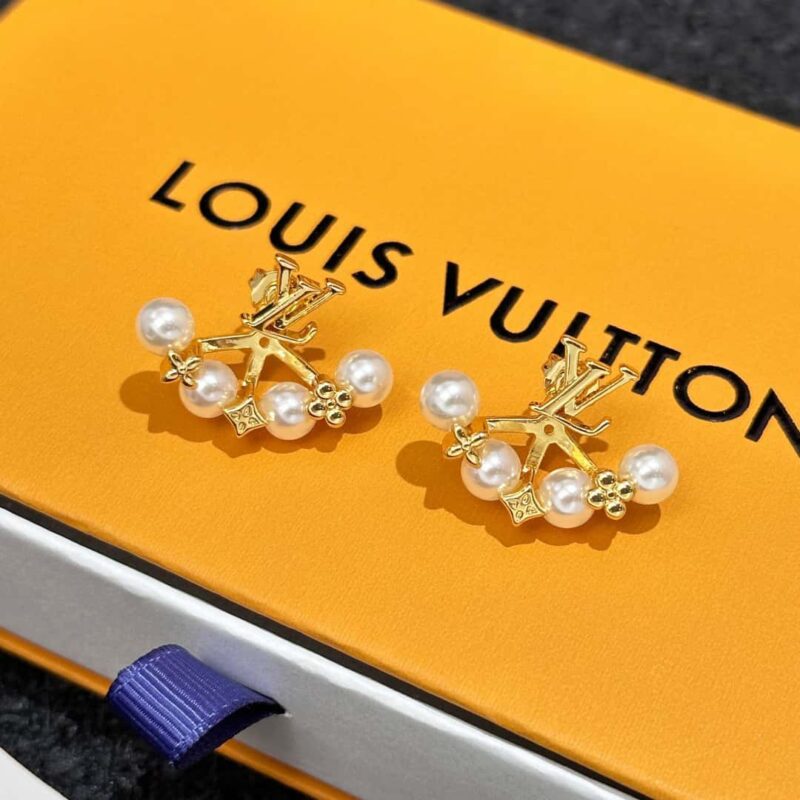 M01258 ☀Louis Vuitton 路易威登MINIGRAM PEARLS 耳钉耳环 ☀ - Image 16