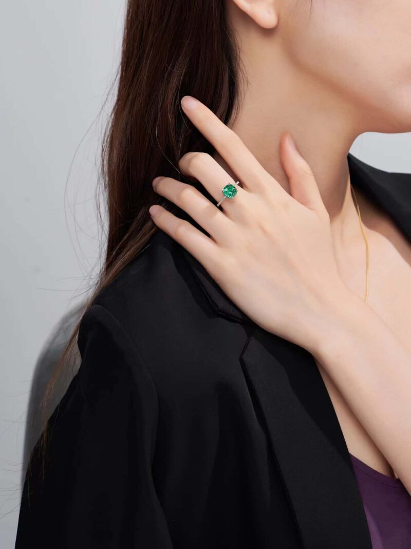 ☑️TIFFANY&Co.蒂芙尼方形绿钻戒指 - Image 4