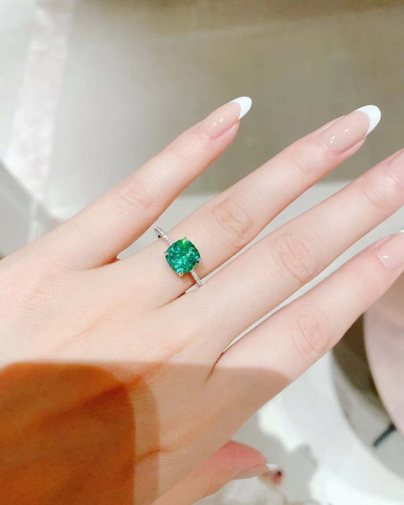 ☑️TIFFANY&Co.蒂芙尼方形绿钻戒指 - Image 7