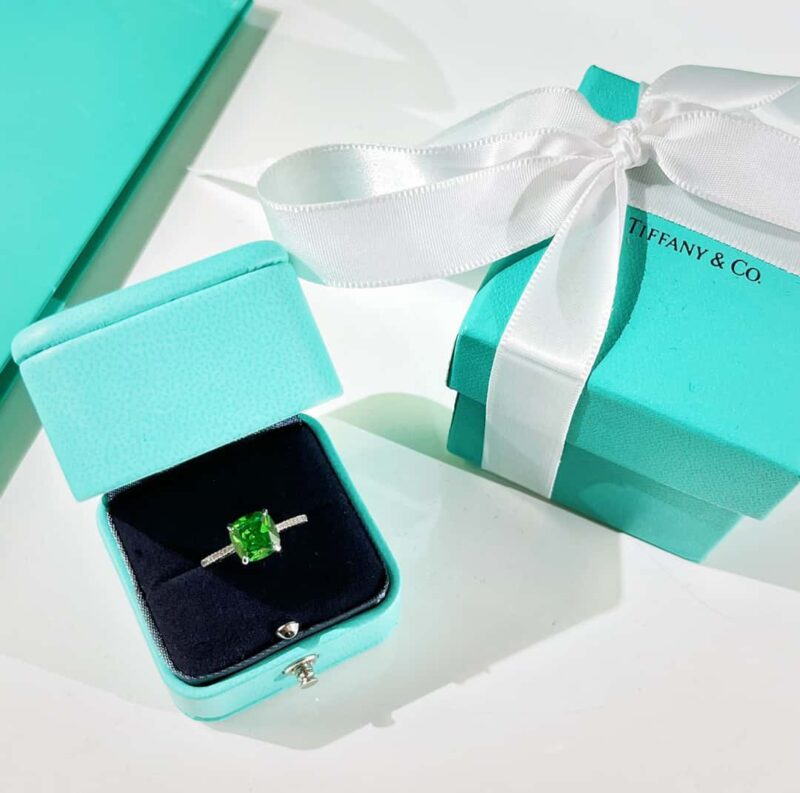 ☑️TIFFANY&Co.蒂芙尼方形绿钻戒指 - Image 12